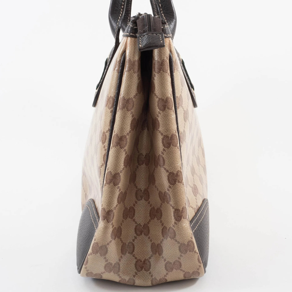 GUCCI Authentic Brown Leather Tote Bag - Picture 4 of 16